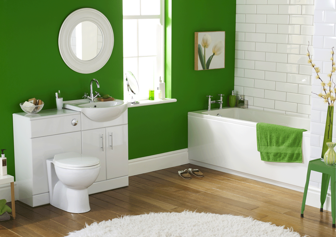 green bathroom decor